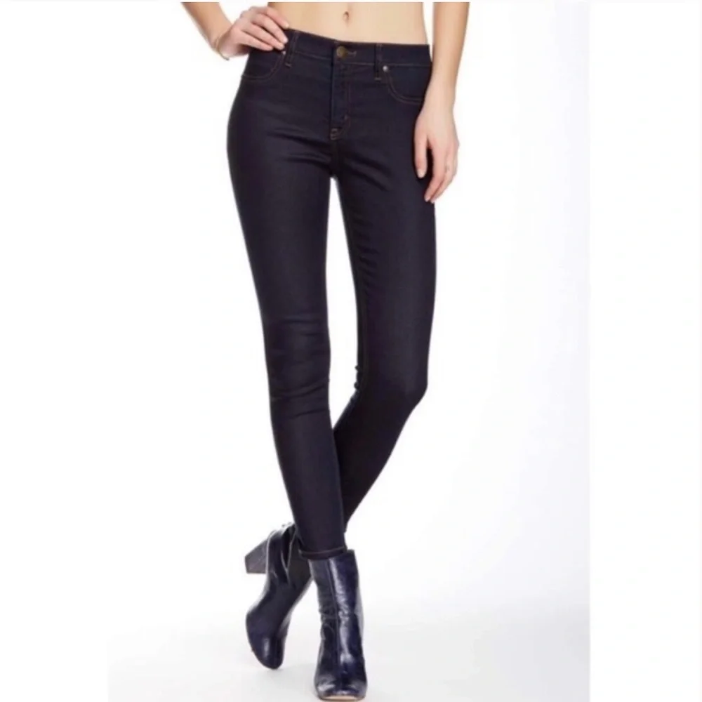 NWT SPANX Slim-X Ankle Jeans Zip Jeggings Midnight Rinse Dark‎ Wash Indigo A28